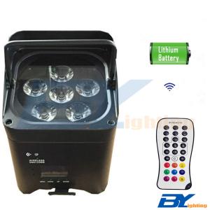 BY-866C 6x15W RGBWA+UV 6in1 Mini LED wireless rechargeable battery uplighting with IR remote control